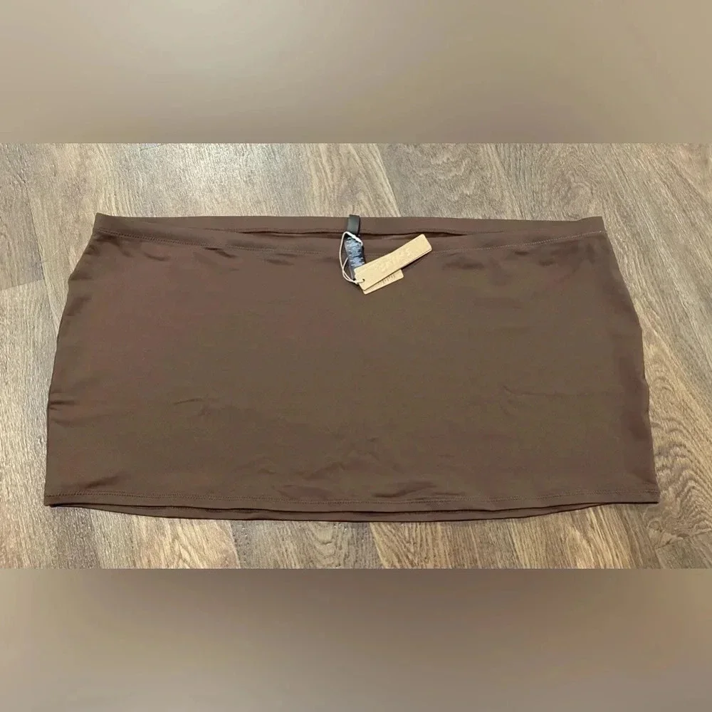 Skims Swim Micro Mini Skirt - Cocoa Brown Size 3X New with Tags